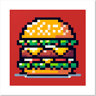 Cheeseburger Pixel Art Posters and Art